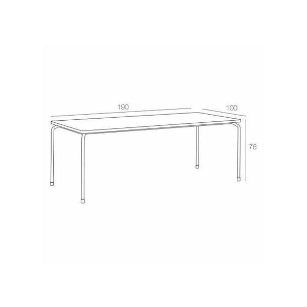 Table fixe MAHLER Fenix noir bord multistrate structure acier verni noir