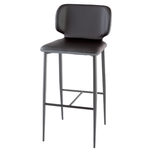 Tabouret bas écopelle FLAP Noir