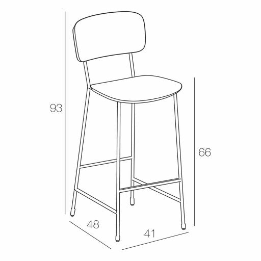 Tabouret bas plaqué bois Fenix MAHLER