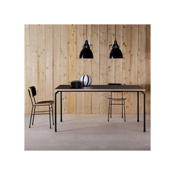 Table fixe MAHLER Fenix noir bord multistrate structure acier verni noir