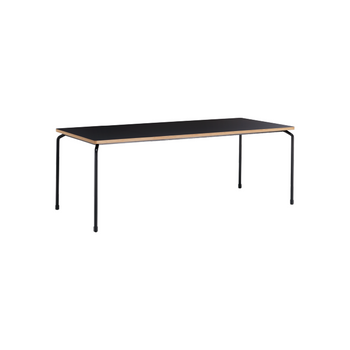 Table fixe MAHLER Fenix noir bord multistrate structure acier verni noir